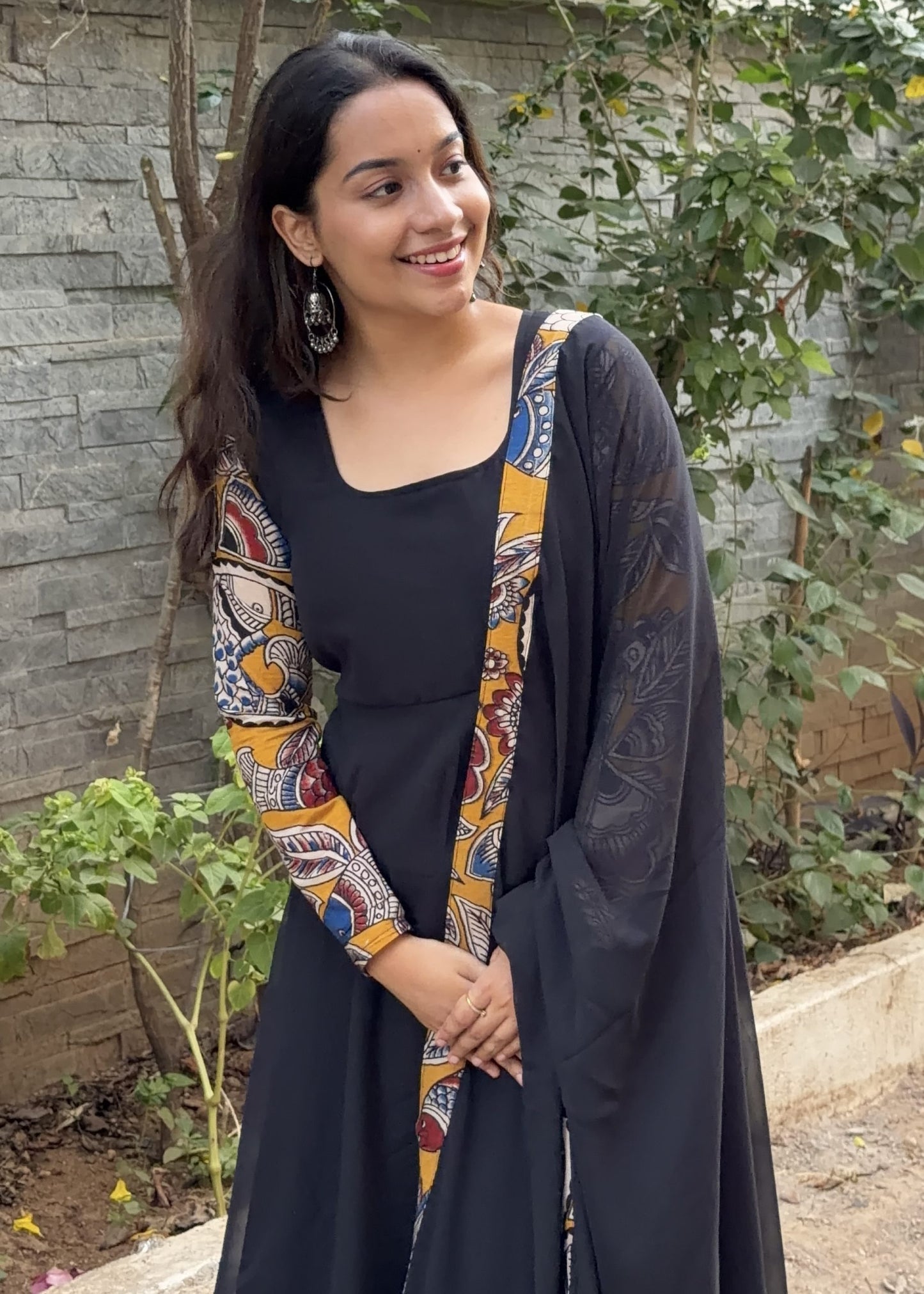 Royal Noir Anarkali Set