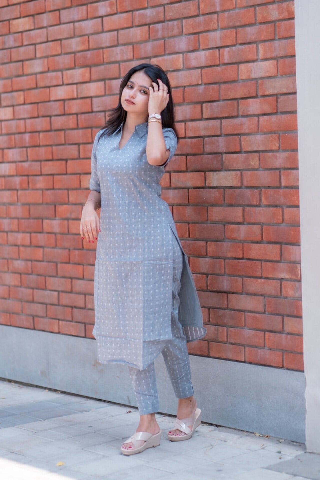 Cupid's Arrow Print Kurti With Pant Set