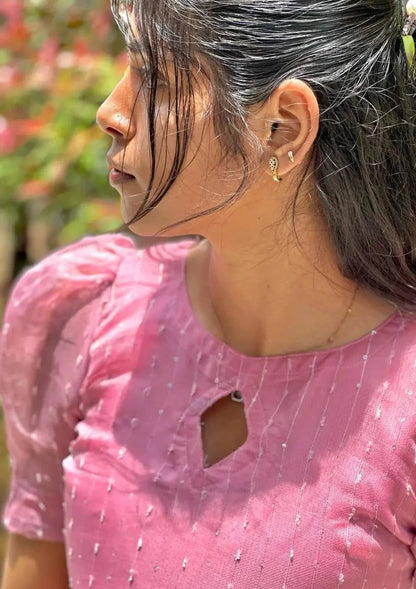 PINK CROCHET KURTI
