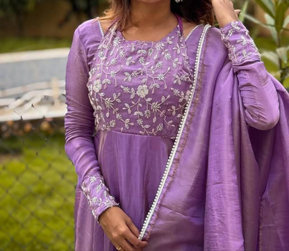 LUXURY CHINON SILK ANARKALI