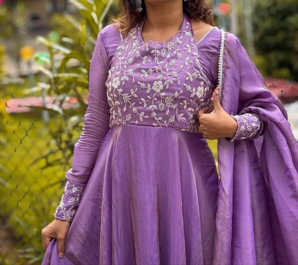 LUXURY CHINON SILK ANARKALI
