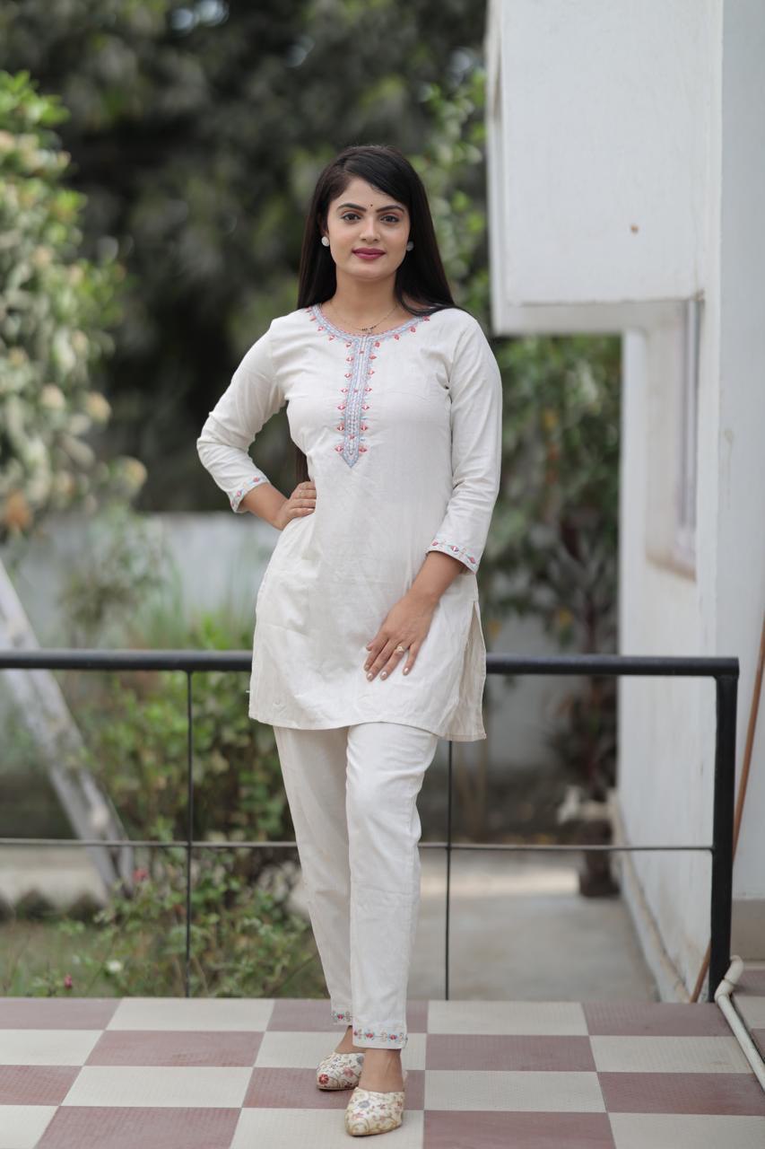 KHADI HANDWORK COORDSET