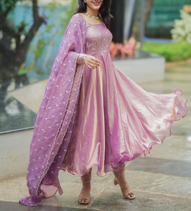 1483 LAVENDER SILK ANARKALI 💜 ✨
