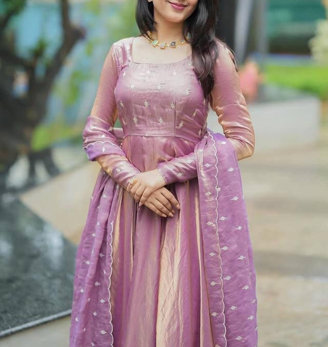 1483 LAVENDER SILK ANARKALI 💜 ✨