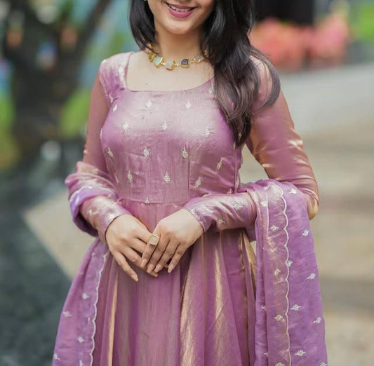 1483 LAVENDER SILK ANARKALI 💜 ✨