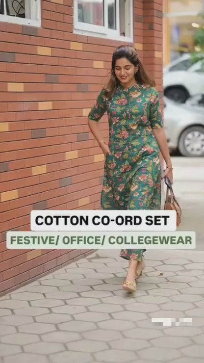 Premium Ethnic  Printed Reyon Co-ord Set