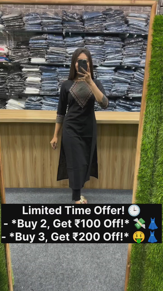 "Cotton Top with Pant in Digital Print and Mirror Work"
