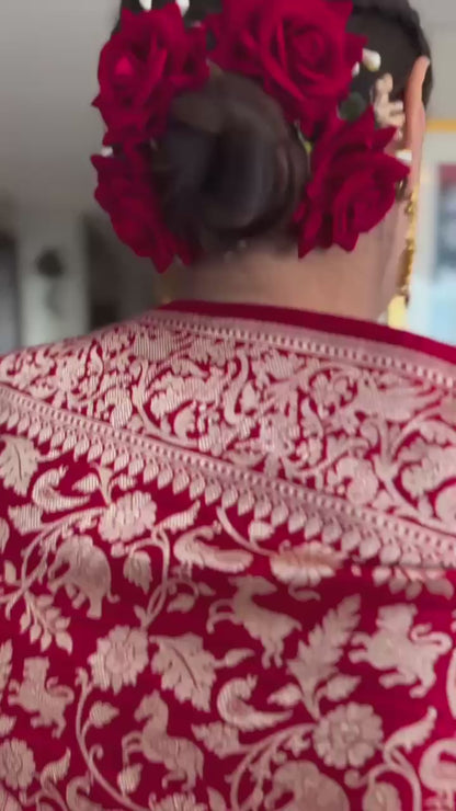 "Pure Love - Organic Banarasi Lichi Silk Saree for Effortless Wedding Style