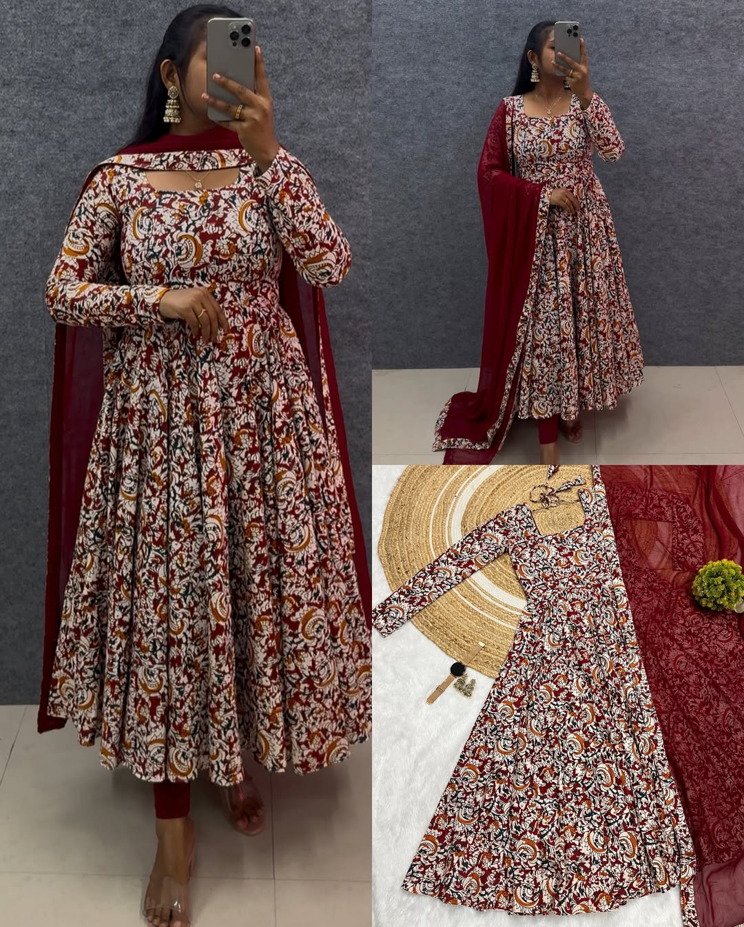 Premium Anarkali Kalamkari Printed Set