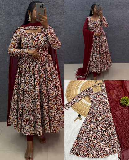 Premium Anarkali Kalamkari Printed Set