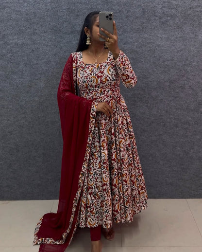 Premium Anarkali Kalamkari Printed Set