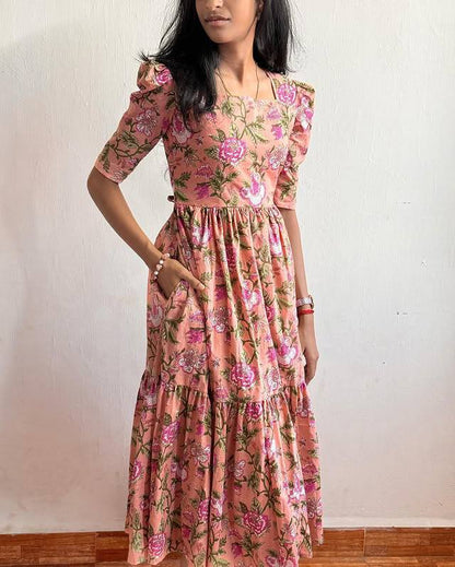 Elora Maxi: Elegant Short Floral Dress for Any Event