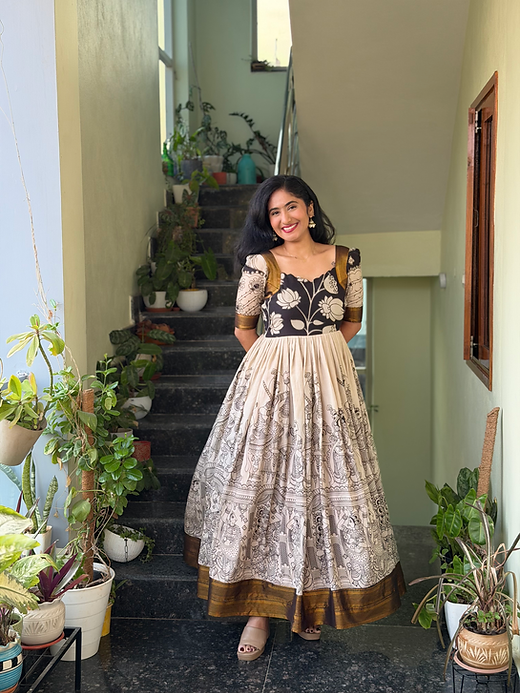 Classic Kalamkari Anarkali Gown