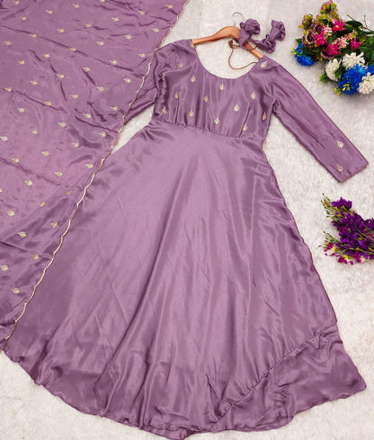 1483 LAVENDER SILK ANARKALI 💜 ✨