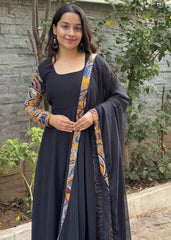 Royal Noir Anarkali Set
