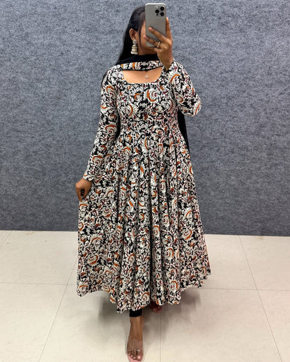 Premium Anarkali Kalamkari Printed Set