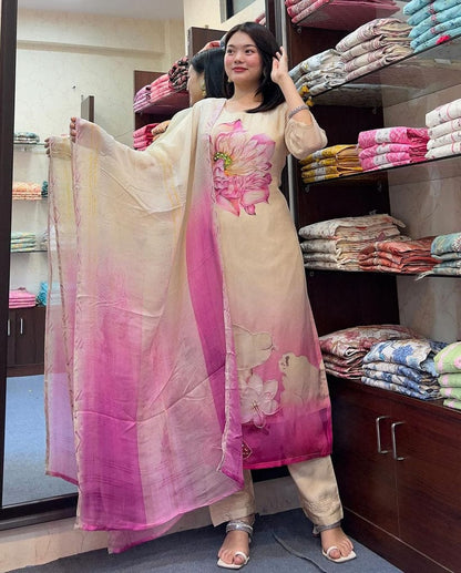 CREAM KURTA SET