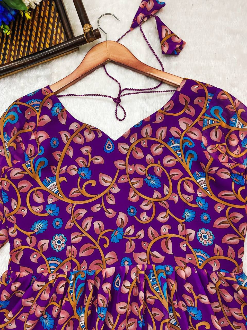 1318 PURPLE KALAMKARI 💜