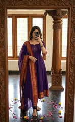 Kolam Zari Work Embroidery Anarkali Set