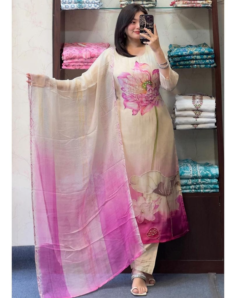 CREAM KURTA SET