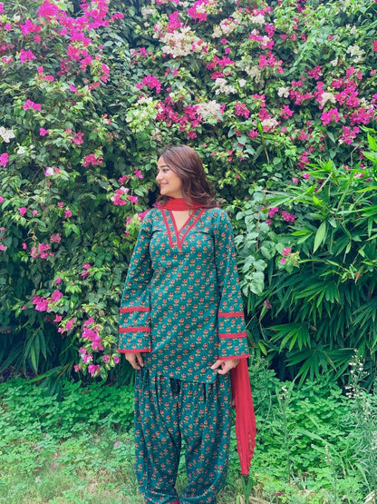 Premium Floral Farshi Set