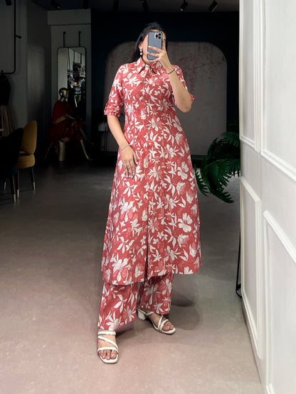 Coral Bloom Co-ord Set