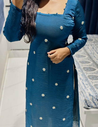 Premium Butta Embroidery Kurta Set