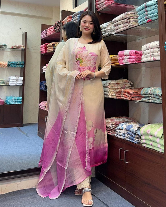 CREAM KURTA SET