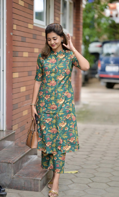 Premium Ethnic  Printed Reyon Co-ord Set