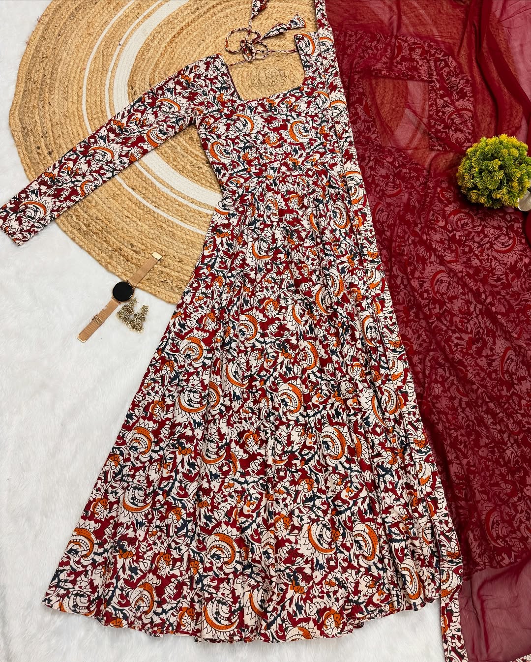 Premium Anarkali Kalamkari Printed Set